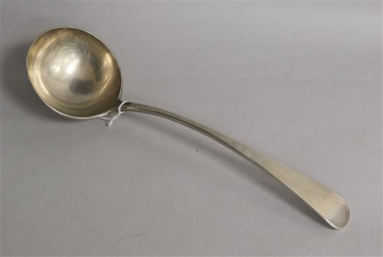 An Edwardian silver Old English pattern soup ladle, Wakely & Wheeler, London, 1904, 31.7cm.